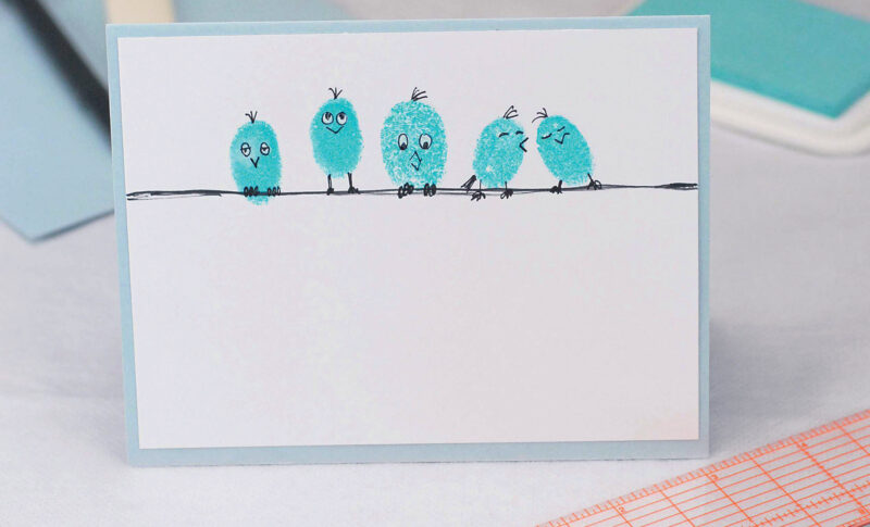 Using Fingerprints to Decorate Greeting Cards